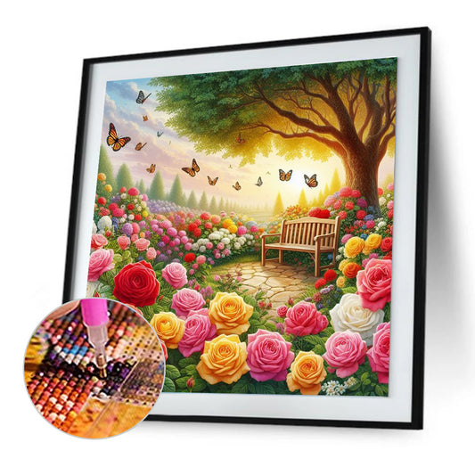 Flower Sea Scenery - Full Round Drill Diamond Painting 30*30CM