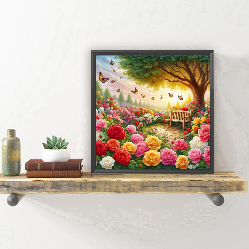 Flower Sea Scenery - Full Round Drill Diamond Painting 30*30CM