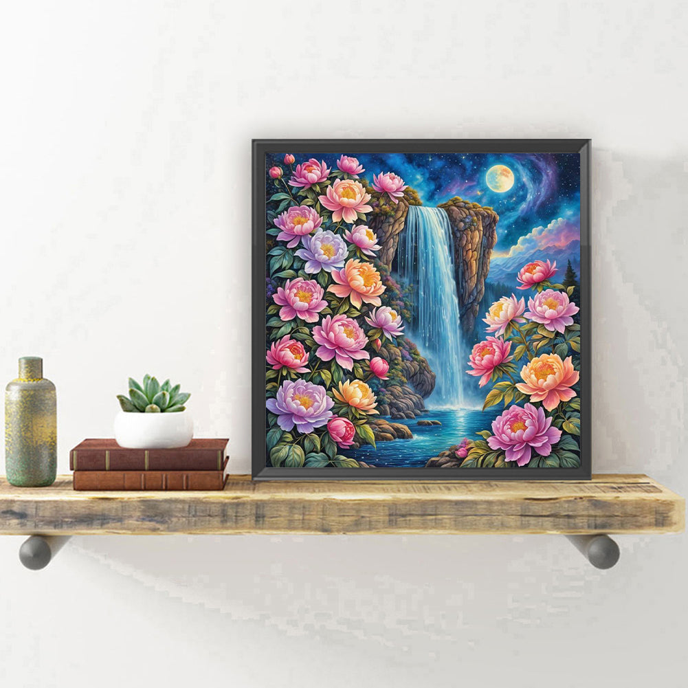 Waterfall Scenery - Full Round Drill Diamond Painting 30*30CM