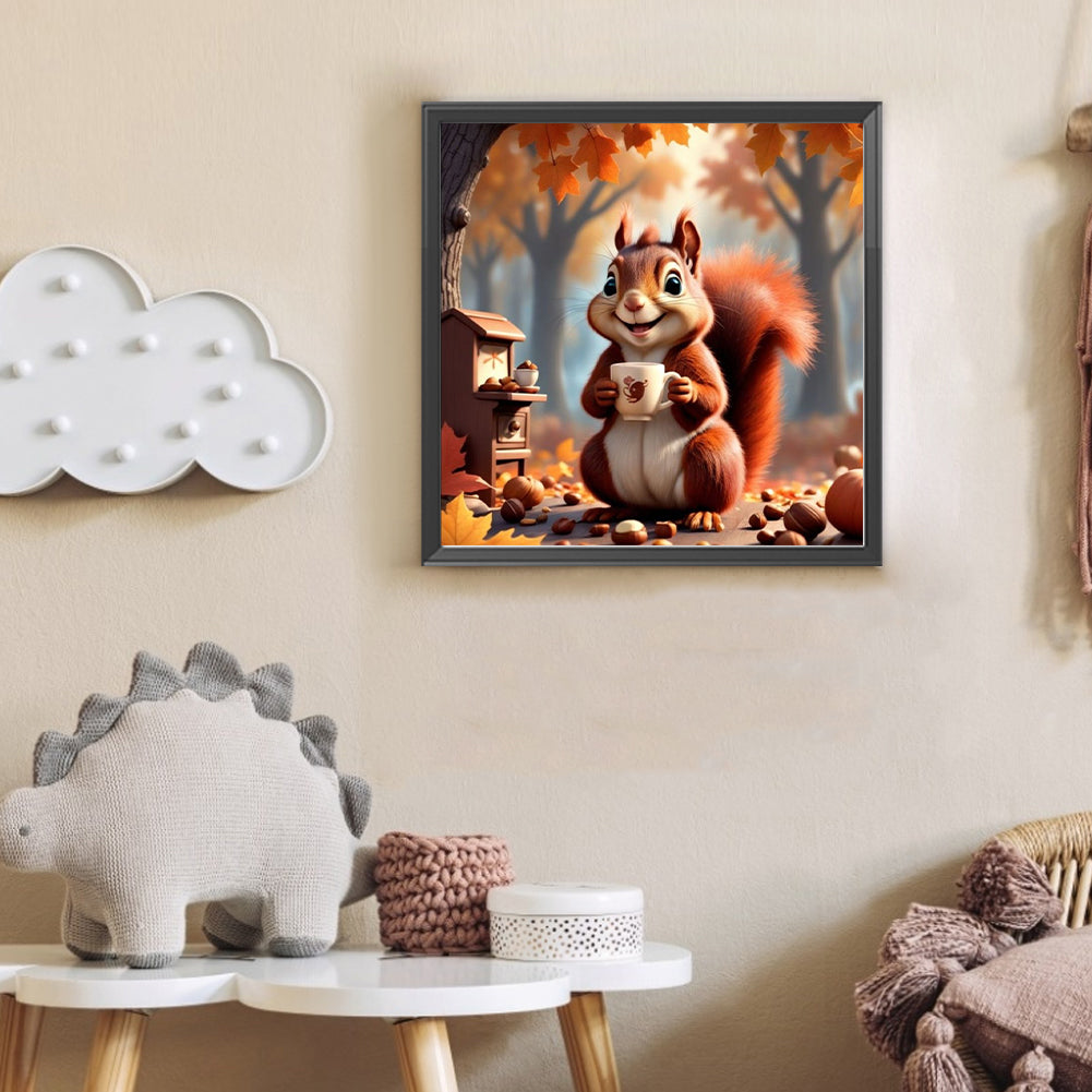 Squirrel - Full Round Drill Diamond Painting 30*30CM