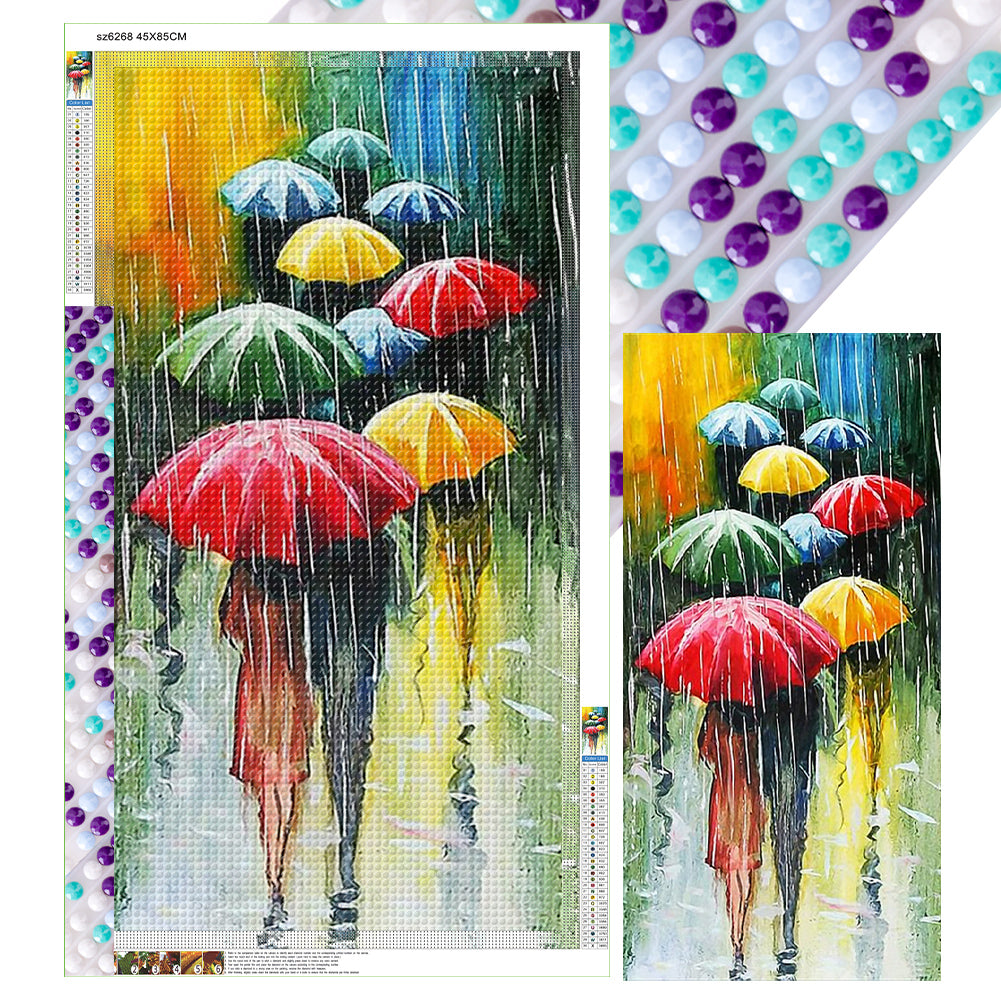 Umbrella Oil Painting - Full Round Drill Diamond Painting 45*85CM