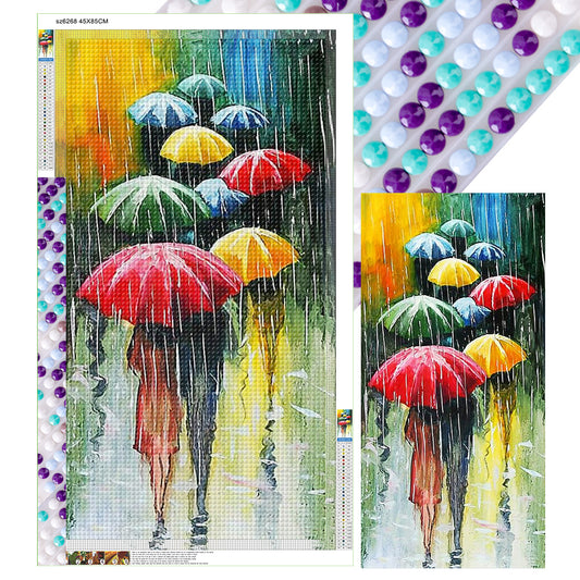 Umbrella Oil Painting - Full Round Drill Diamond Painting 45*85CM