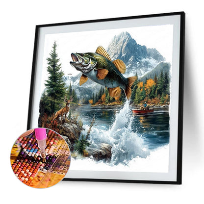 Mountain Fish - Full Round Drill Diamond Painting 30*30CM