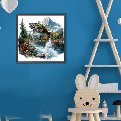Mountain Fish - Full Round Drill Diamond Painting 30*30CM