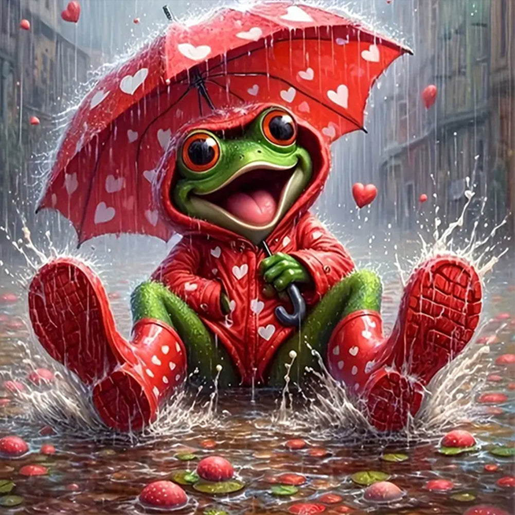 Red Clothes Frog - Full AB Round Drill Diamond Painting 40*40CM