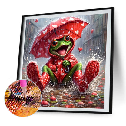 Red Clothes Frog - Full AB Round Drill Diamond Painting 40*40CM