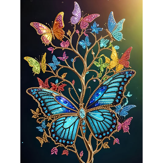 Dream Butterfly Tree - Special Shaped Drill Diamond Painting 30*40CM