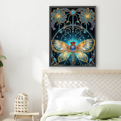 Dream Butterfly Flower - Special Shaped Drill Diamond Painting 30*40CM