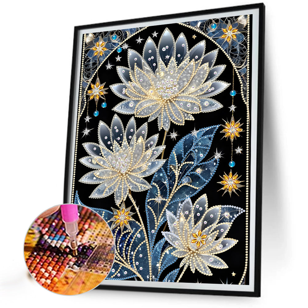 Dream Lotus - Special Shaped Drill Diamond Painting 30*40CM