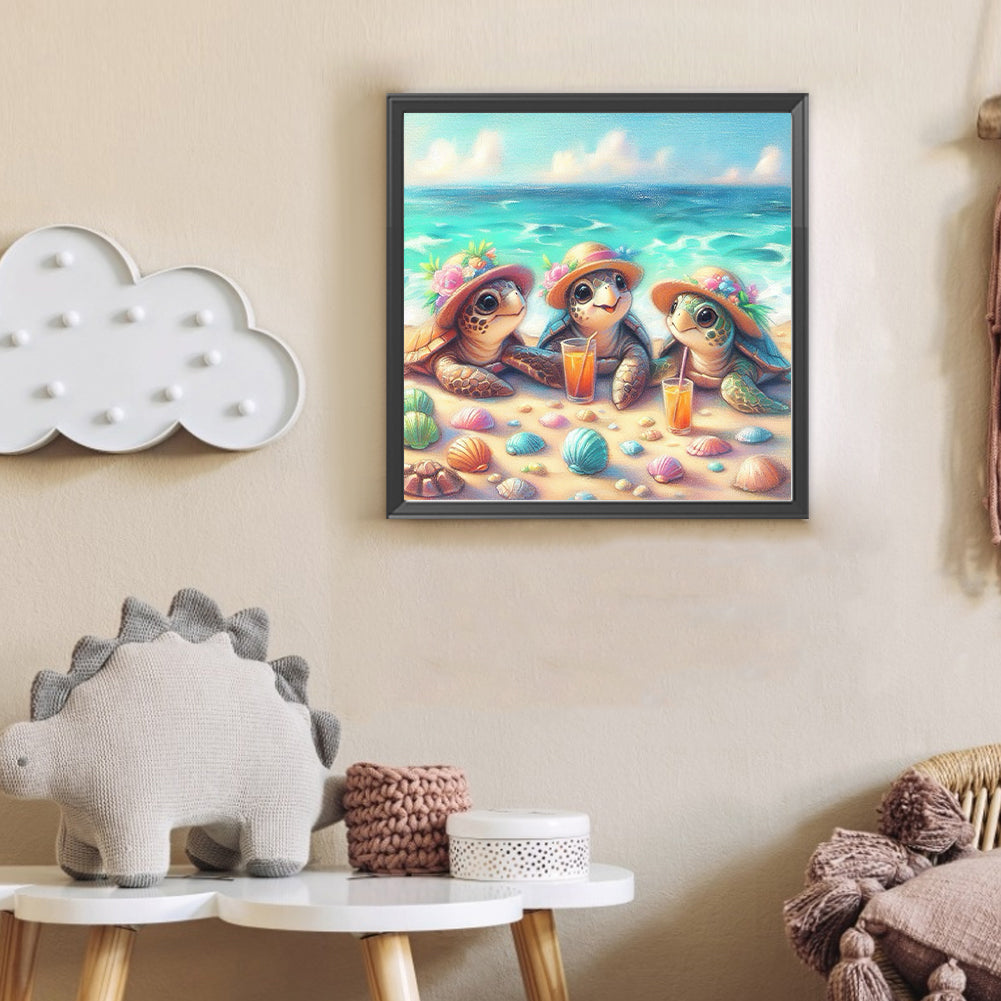 Turtle Party - Full Round Drill Diamond Painting 30*30CM
