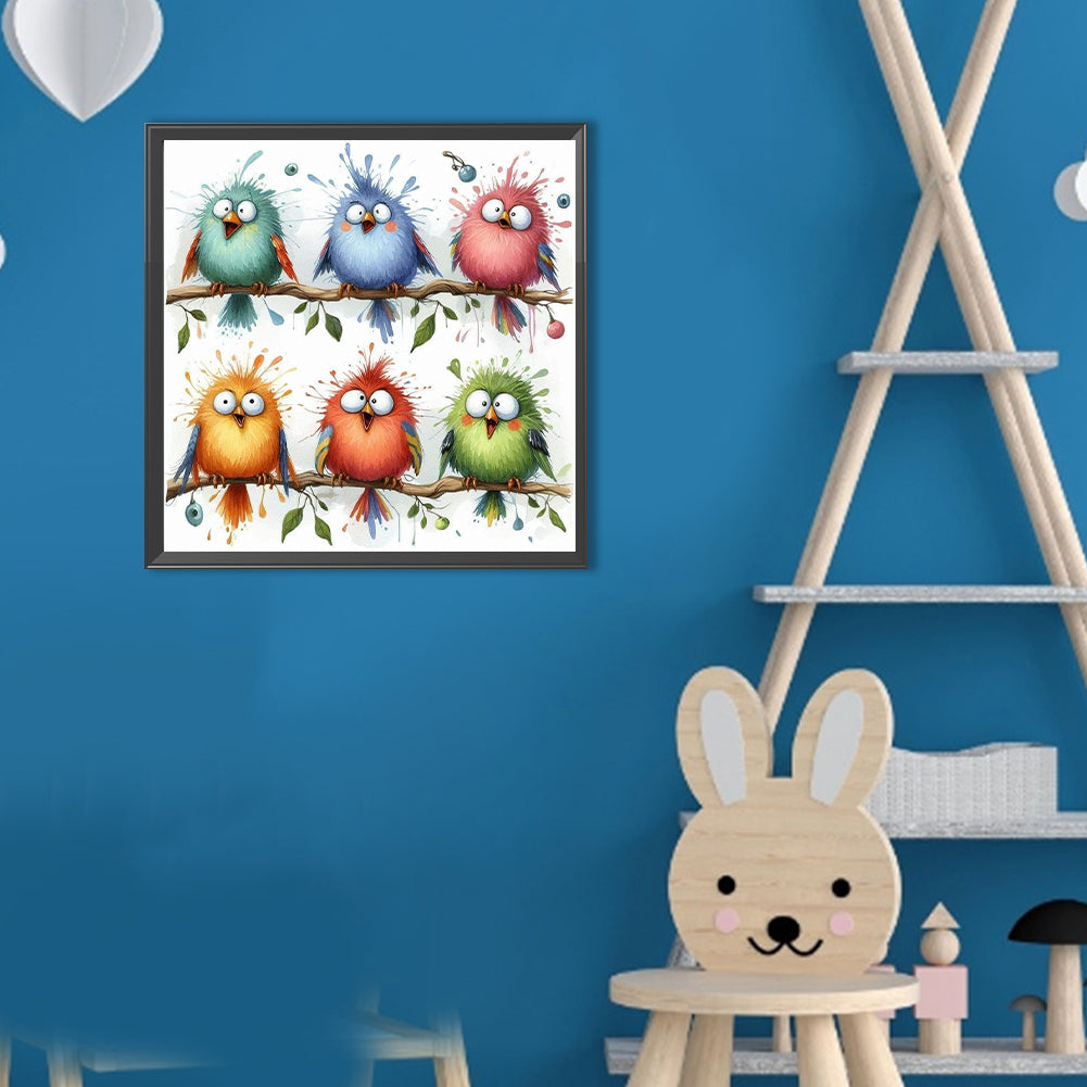 Big Eyed Bird - Full Round Drill Diamond Painting 30*30CM