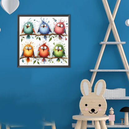 Big Eyed Bird - Full Round Drill Diamond Painting 30*30CM