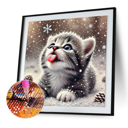 Tabby Cat - Full Round Drill Diamond Painting 30*30CM