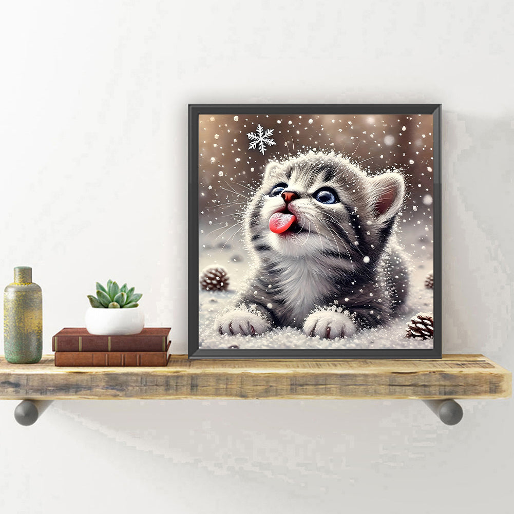 Tabby Cat - Full Round Drill Diamond Painting 30*30CM
