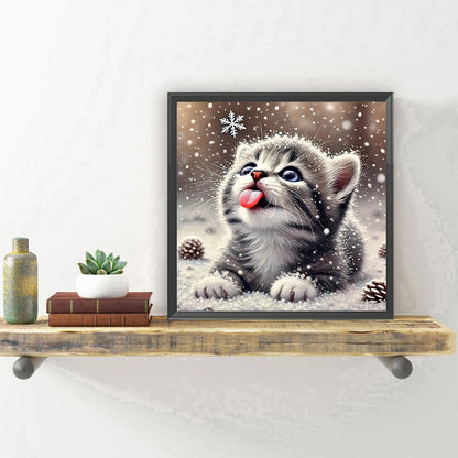 Tabby Cat - Full Round Drill Diamond Painting 30*30CM