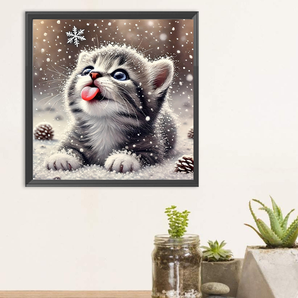 Tabby Cat - Full Round Drill Diamond Painting 30*30CM