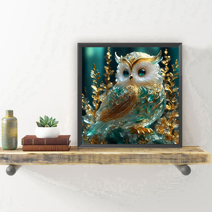 Emerald Owl - Full Round Drill Diamond Painting 30*30CM