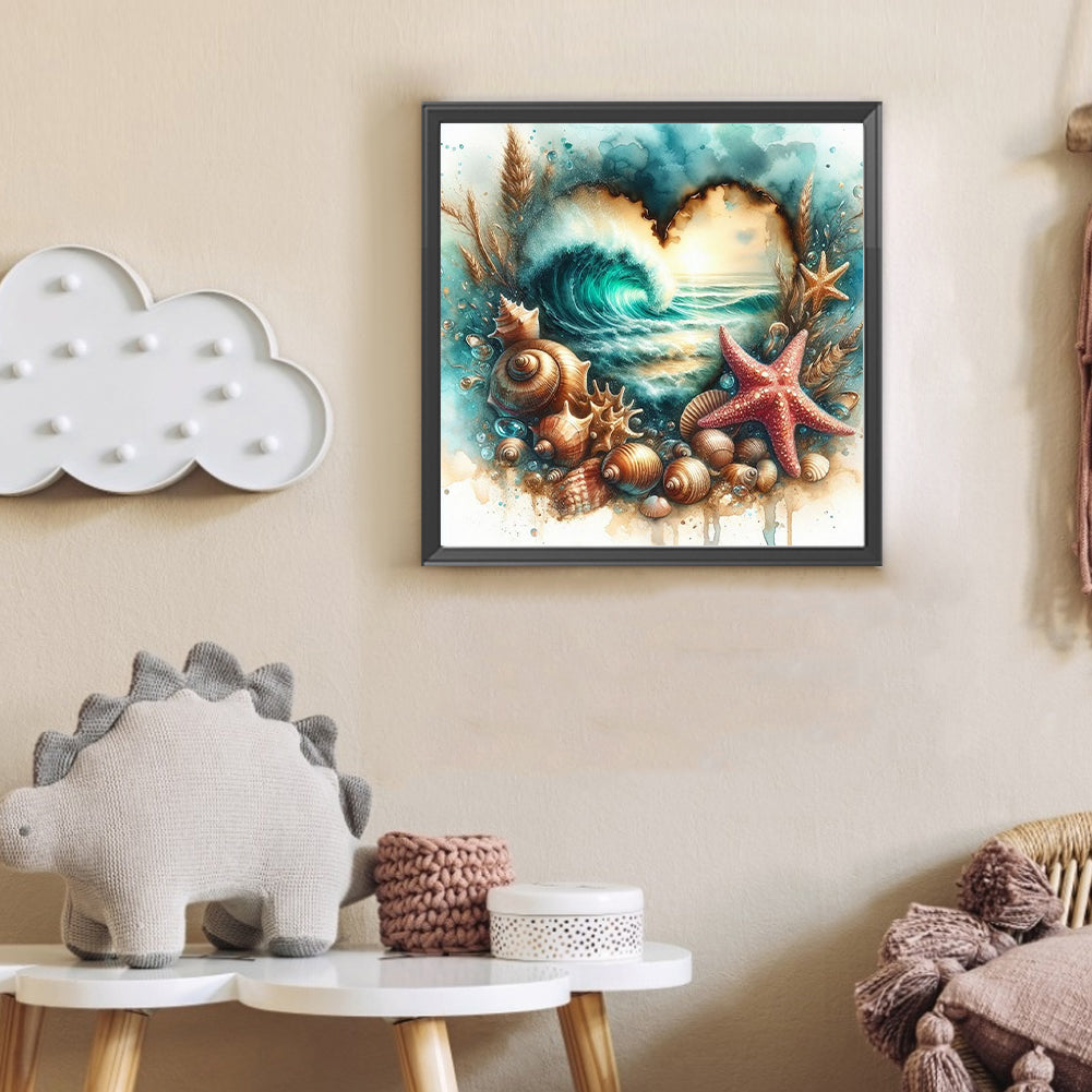 Starfish On The Seaside - Full Round Drill Diamond Painting 30*30CM