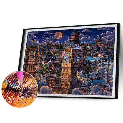 Big Ben And Cartoon Characters - Full Round Drill Diamond Painting 50*40CM