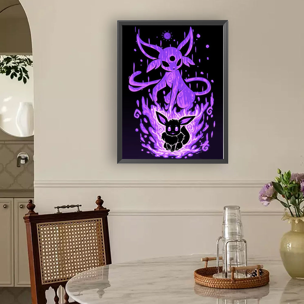 Pikachu Silhouette - Full Round Drill Diamond Painting 30*40CM