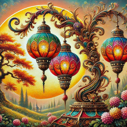 Atmosphere Lantern - Full Round Drill Diamond Painting 40*40CM