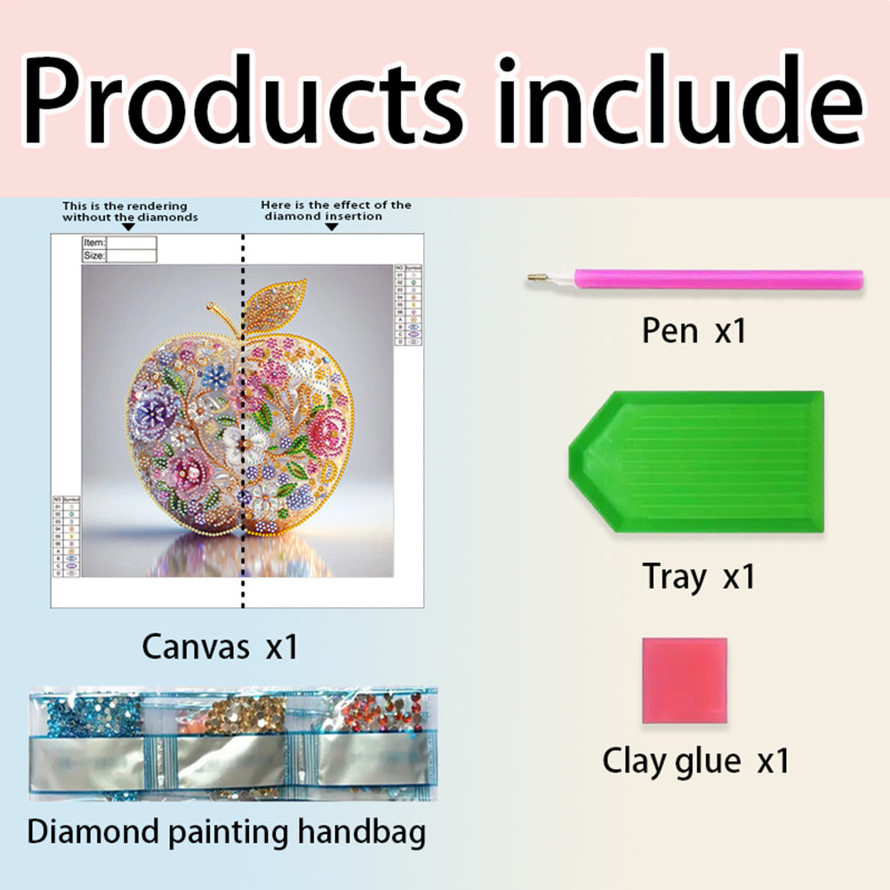 Fruit Apple - Special Shaped Drill Diamond Painting 30*30CM