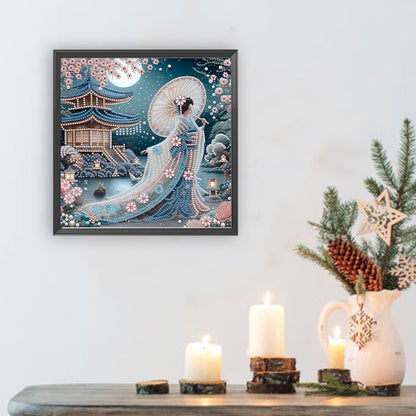 Japanese Geisha Beauty - Special Shaped Drill Diamond Painting 30*30CM