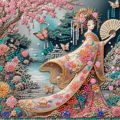 Japanese Geisha Beauty - Special Shaped Drill Diamond Painting 30*30CM