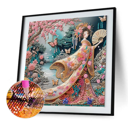 Japanese Geisha Beauty - Special Shaped Drill Diamond Painting 30*30CM