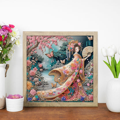Japanese Geisha Beauty - Special Shaped Drill Diamond Painting 30*30CM