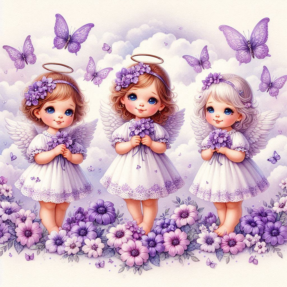 Cloud Angel Girl - Full Round Drill Diamond Painting 40*40CM