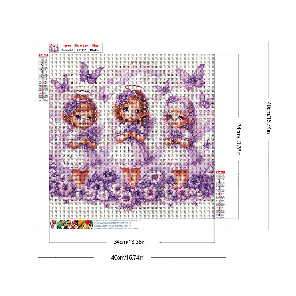 Cloud Angel Girl - Full Round Drill Diamond Painting 40*40CM