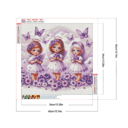 Cloud Angel Girl - Full Round Drill Diamond Painting 40*40CM