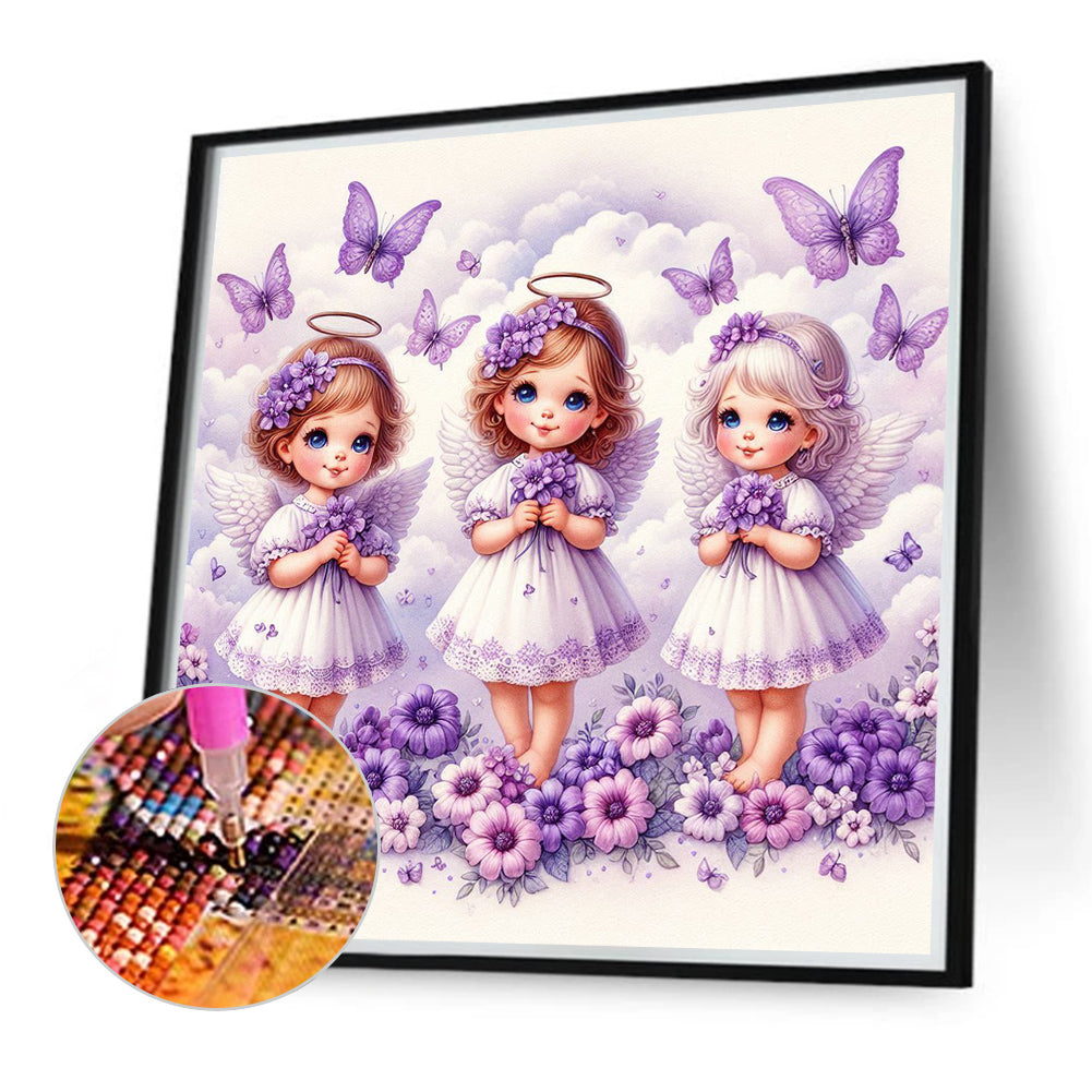 Cloud Angel Girl - Full Round Drill Diamond Painting 40*40CM