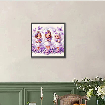 Cloud Angel Girl - Full Round Drill Diamond Painting 40*40CM