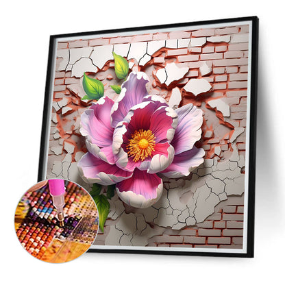 Wall Peony - Full Round Drill Diamond Painting 40*40CM