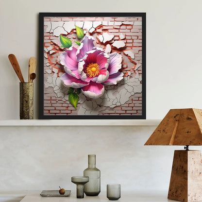 Wall Peony - Full Round Drill Diamond Painting 40*40CM