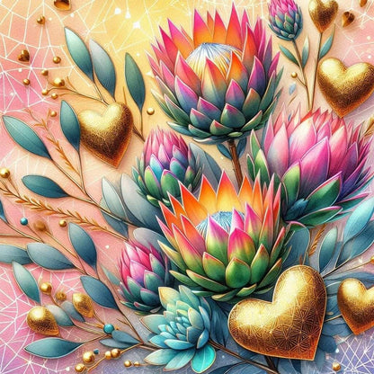 Protea - Full Round Drill Diamond Painting 40*40CM