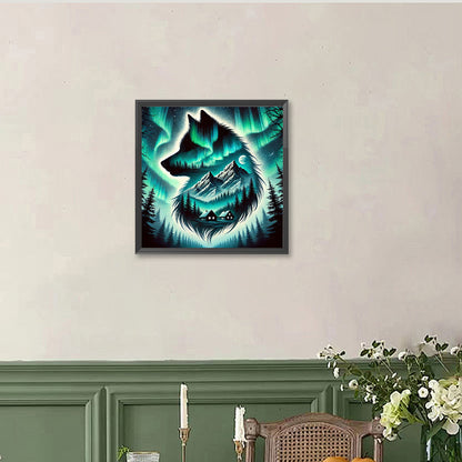 Aurora Wolf - Full Round Drill Diamond Painting 40*40CM