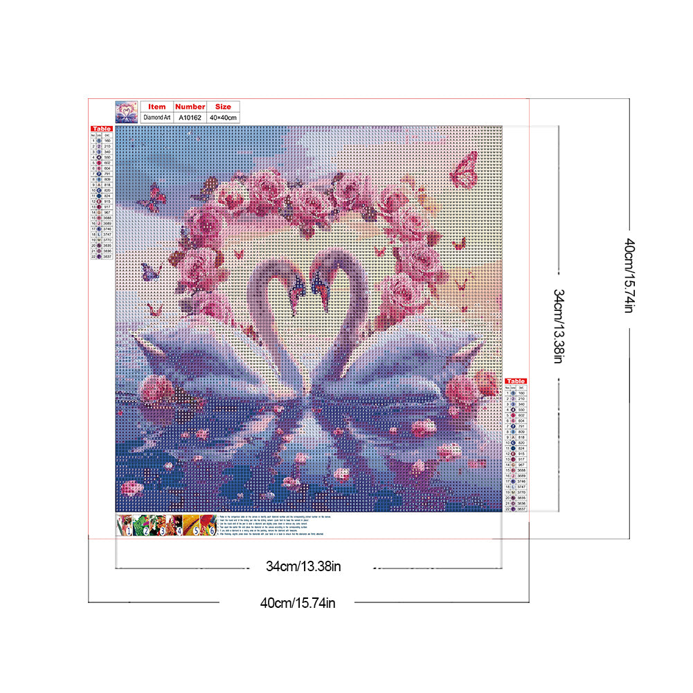 Swan - Full Round Drill Diamond Painting 40*40CM