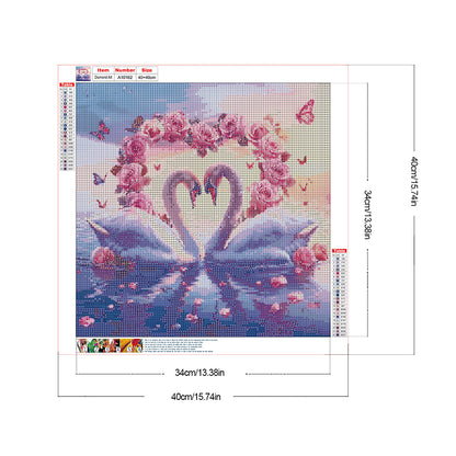 Swan - Full Round Drill Diamond Painting 40*40CM