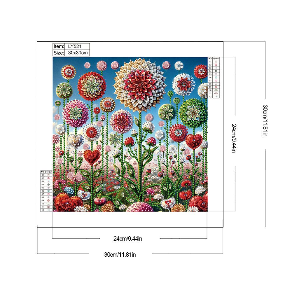 Mandala Garden - Special Shaped Drill Diamond Painting 30*30CM