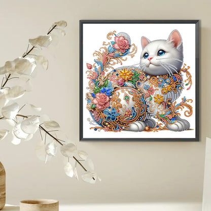 White Cat - Special Shaped Drill Diamond Painting 30*30CM