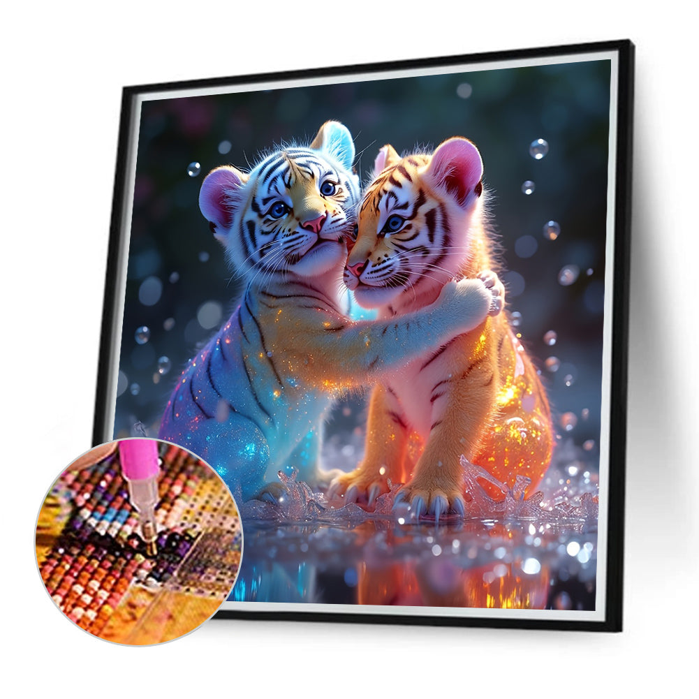 Double Tiger - Full Round Drill Diamond Painting 40*40CM