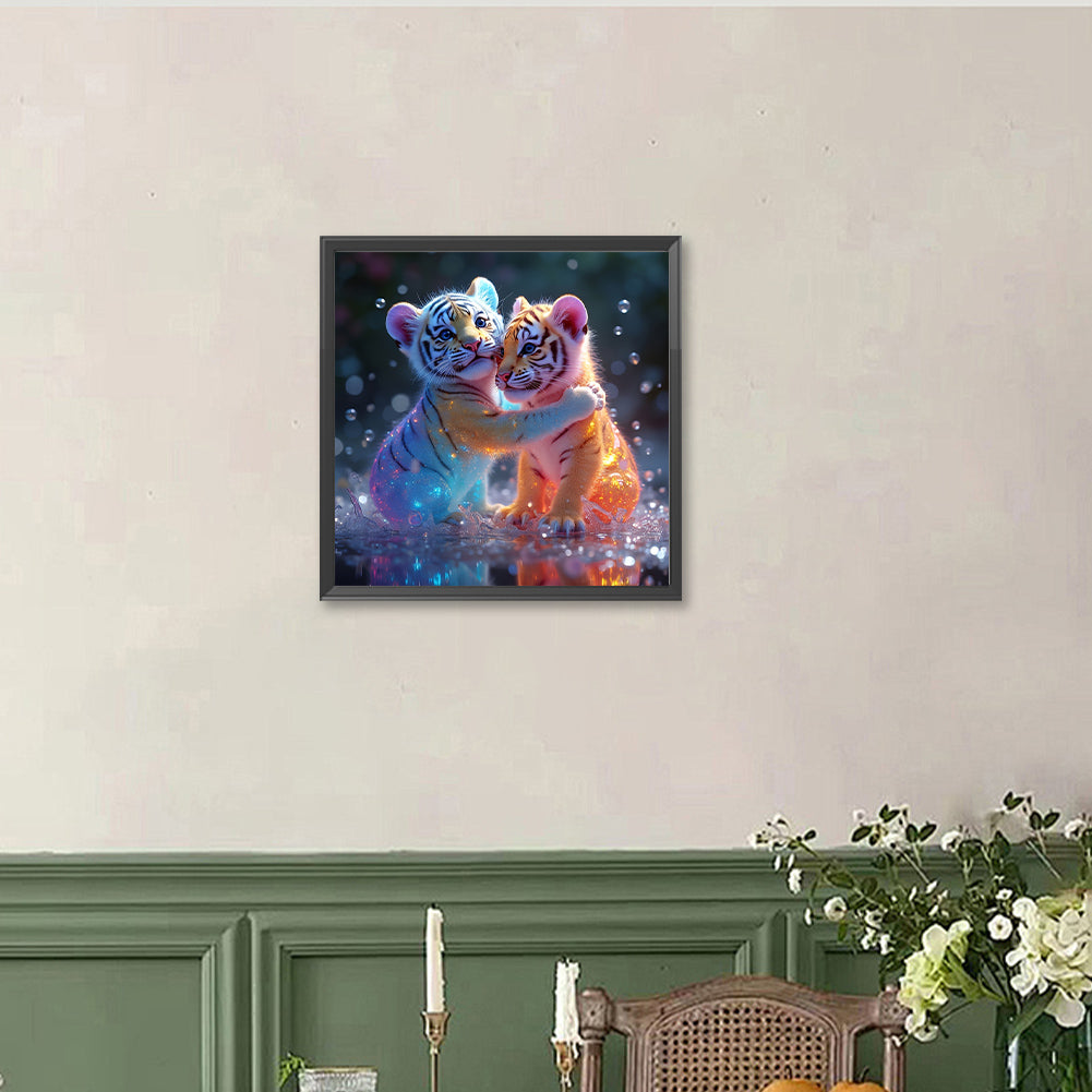 Double Tiger - Full Round Drill Diamond Painting 40*40CM