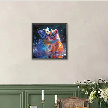 Double Tiger - Full Round Drill Diamond Painting 40*40CM
