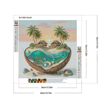 Coconut Beach - Full Round Drill Diamond Painting 40*40CM