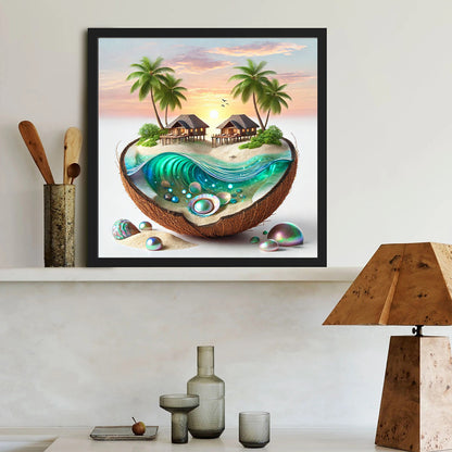 Coconut Beach - Full Round Drill Diamond Painting 40*40CM