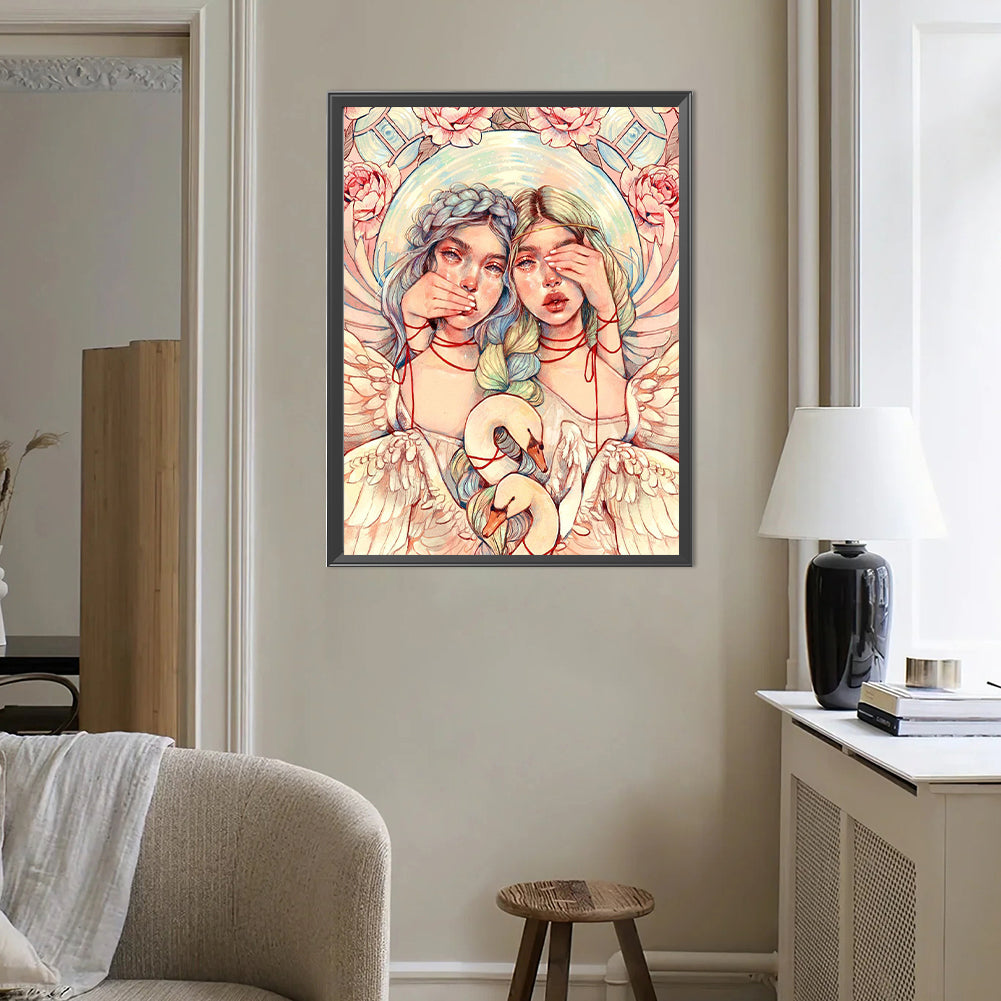 Flower Girl - Full Round Drill Diamond Painting 40*50CM