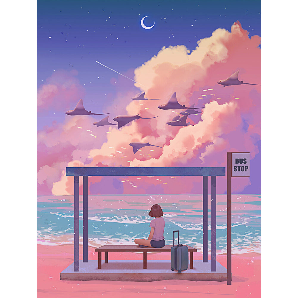 Anime Girl - Full Round Drill Diamond Painting 30*40CM